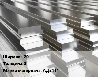 Полоса шина алюминиевая 20х3 Марка: АД31Т1, кг цена от 351 Тг / т, где купить, условия доставки в Семее и Абайской области